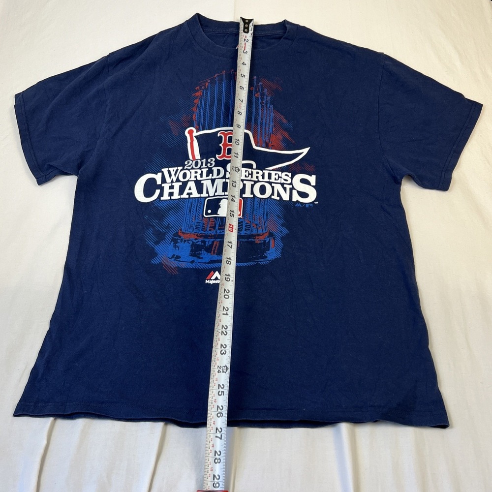 Majestic Boston Red Sox 2013 World Series Champions T-Shirt Navy Blue Mens Large - Picture 5 of 9